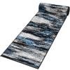Mazovia Tappeto Passatoia Corridoio 100x350cm Antracite Blu Astratto | Tappeto Passatoia per Cucina Lavanderia Camera da Letto Retrò Anni 90 Facile da Pulire Morbido Pelo Corto Venduto al Metro