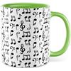Pagma Druck Tazza musicista con motivo - Note musicali - Tazza da caffè in ceramica 330 ml - Amanti della musica leggere note musicali strumenti musicali musicali musicali nastro orchestra tazza caffè tazza
