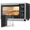 HOMCOM Forno Elettrico Ventilato 32L 1500W, Temperatura Regolabile 90-230° | Fornetto Elettrico, Girarrosto, 6 Modalità di Cottura, Timer 60 min, Porta in Vetro, Luce Interna, Griglia, Teglia, Accessori