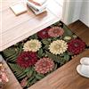 GDJSMIN Tappeto Foglia Dalia Felce Ingresso Interno, Zerbino Tappeti Fiori Meravigliosi 45 X 75 Cm Antiscivolo Lavabile In Lavatrice Bordeaux Tapette Cucina Camera Da Letto Entrata