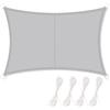 DEPAR Tenda parasole, 2 x 3 m, impermeabile, protezione UV, grigio (grigio chiné 14), poliestere, per terrazza, balcone, piscina e giardino