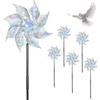 AOOWU Mulino a Vento Riflettente, 6 Pezzi Repellente per Uccelli e Piccioni, Girandole Spaventa Uccelli, Allontanare i Piccioni Spaventa Uccelli Protect Giardino, Frutteto, House, Fattoria