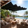 ACJSDGL Vela Ombreggiante Retrattile 3.5x6.5m Tenda Onde Impermeabile per Pergolato | Tenda a vela ondulata impermeabile offre freschezza e protezione.Montaggio semplice per balcone,giardino e piscina.