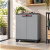 MA MAISON Armadio Basso Stilo 1 Ripiano Grigio 68X39X90 cm Made in Italy | Polipropilene, portata 15 kg, mensole e piedini regolabili, maniglie ergonomiche e predisposizione per lucchetto.