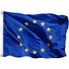 PAMORA Bandiera Europea 90×150 cm - Poliestere Antivento e Resistente - Con 2 Occhielli in Metallo per Interno ed Esterno - Ideale per Uffici ed Eventi
