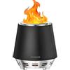 FANHAO Acciaio Inox Braciere Senza Fumo da Tavolo, Focolare Portatile con Staffa per Vaso e Borsa da Trasporto, Bruciatura a Legna e a Pellet, per Campeggio all'aperto Tailgating Patio (Nero)