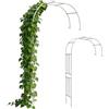 Generic Traliccio a semicerchio, traliccio laterale per piante rampicanti all'aperto, traliccio da parete in metallo per sostenere piante rampicanti in giardino, bianco e nero (bianco, 180,3 cm (larghezza) x