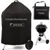 DICAPA Copertura per barbecue per esterni, impermeabile, copertura per barbecue rotonda (Ø63 x 88 cm), custodia protettiva per barbecue, copertura esterna, custodia per barbecue nera