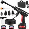 wowspeed Idropulitrice portatile a batteria, 21 V, 80 bar, ugello multifunzione 6 in 1, idropulitrice portatile con 2 batterie, tubo da 5 m, custodia per auto, terrazza