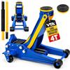 VTA Cric Idraulico a Carrello 4 Tonnellate, Sollevatore Auto Professionale con Doppio Pistone, Altezza 145-500 mm, Struttura in Acciaio, Ruote Girevoli 360° e Impugnatura Ergonomica