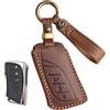 Rondrive Custodia per chiavi in pelle cucita a mano, adatta per Lexus LBX Hybrid NX 450h+ 350h UX 300h 300e RZ 350e 300e 450e, custodia per chiavi, 3 tasti marrone