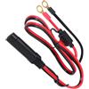 HEALLILY Cavo di Prolunga SAE Connettore a Anello per Batteria, Cavo Adattatore SAE, Ottone, Rosso e Nero, Cover, per Caricabatterie e Mantenitore di Carica Batteria Auto
