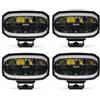 Generic 4x Faro Ausiliario Anteriore LED 12V 24V 90W Abbagliante con Luce di Posizione Arancione/Bianco Faro di Profondità Fuoristrada Camion Moto Auto Omologazione ECE E9 R148 R149 R10