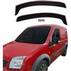 J&J AUTOMOTIVE GP Deflettori per Ford Transit Conect 2004-2013, 2 pezzi | 2 deflettori GP per Ford Transit Conect, policarbonato flessibile, finitura nera, canale del finestrino.