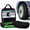 Generico Calze da Neve Auto Taglia XL 2 Pezzi Omologate EN 16662-1 Idonee ABS e ESP | Montaggio rapido, ingombro ridotto 7 mm, struttura tessile autocentrante