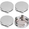 WBLDP-SDGT 4 Pezzi Auto Coprimozzi per Fiat Freemont/Idea/Linea/Multipla/Panda/Punto/Qubo, Tappo Mozzo Impermeabile Antipolvere Copriruota Centrale Parti,60mm-Silver