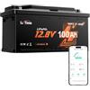 LiTime Batteria Litio 12V 100Ah H190 Sostituzione AGM Bluetooth per Camper | Max 15000 Cicli, 1280Wh, BMS 100 A, Leggera e Compatta, IP65, Batteria LiFePO4 12V per Furgone Camperizzato, Caravan, Barche