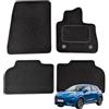 Connected Essentials Tappetini auto su misura per Ford Puma Gen-E 2025-On Electric, set di 4 tappetini su misura, neri con bordo nero, con 2 clip di sicurezza