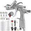 RRJ D1 LVLP - Pistola a spruzzo per verniciatura ad aria compressa con ugelli da 1,3/1,5/1,7 mm, 10 bicchieri usa e getta da 650 ml, con accessori a spruzzo per vernice