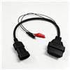 GERUI Adattatore OBD2 da 3 pin a 16 pin con morsetto a coccodrillo per auto | Presa OBDII e connettore diagnostico auto compatibile per Fiat, Alfa Romeo e Lancia. Ideale per la diagnosi dell'auto.