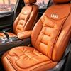 Novalith Personalizzato Cuscino Sedile Auto con Logo/Nome/Testo, Coprisedili Auto Universale con Cuscino Lombare, Pelle Napa e Velluto, Morbido e Traspirante Antiscivolo, Cuscino per Auto (Arancione Caldo)