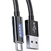 Vdaxvme Cavo USB C ad alta velocità da 120 W con spegnimento automatico e indicatori luminosi per ricarica rapida Spegnimento automatico Cavo USB C