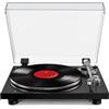 Fizicoo Giradischi Vinili Bluetooth, Lettore Vinili 33/45 RPM -Nero Lucido | Hi-Fi, Bluetooth 5.3, Contrappeso Regolabile, Testina Magnetica AT-3600L, Controllo Anti-Skating, Trasmissione a Cinghia