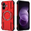 HULLIN Cover Telefono Design per Redmi Note 17 (6.99 Inches), Custodia Antiurto Armatura con Anello Magnetico - Rosso