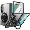 XKchatpt Custodia magnetica pieghevole per Samsung Galaxy Z Fold 8, supporto girevole a 360°, con cerniera e protezione dello schermo frontale (argento)