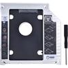 BOWONG Alloggiamento SATA HDD da 9,5 mm per MacBook Pro Unibody 2008-2011 da 33 cm, 15 pollici e 17 pollici, adattatore per disco rigido SSD SuperDrive DVD Optical Bay di ricambio