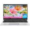 AURLAUBE PC Portatile da 15,6 Pollici con Processore Celeron N4000, 12 GB di RAM DDR4 e SSD da 256 GB; Dotato di Grafica UHD 600, Cerniera con apertura a 180°, FHD 1920x1080 Notebook, WiFi 5, Bluetooth 4.2