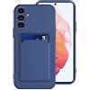Anlalish Cover per Samsung S25 FE con Porta Carte, Antiurto Ultra Sottile Protettiva Custodia per Samsung Galaxy S25 FE Silicone TPU Protezione (Blu Scuro)