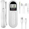 Kioylmo Mini radio con transistor FM/FM, con DSP, display LCD e cuffie | Radio digitale tascabile, radio transistor ricaricabile, 300 mAh, radio digitale ricaricabile, per jogging, passeggiate
