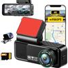 Fuluku 4K Dash Cam Auto, 5.8 GHz WiFi e GPS, Doppia Telecamera Auto | Dashcam con IPS 3 con Scheda SD 64G, 24H Monitor di Parcheggio, Visione Notturna, Grandangolo 170°,Sensore G,Controllo App