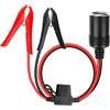 PNGKNYOCN Morsetto a coccodrillo a batteria da 12 V con prolunga per accendisigari con fusibile da 10 A 18 AWG, per veicoli, fonti di alimentazione all'aperto e vari dispositivi in auto (0,6 m)