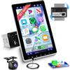 Rimoody Autoradio 1 DIN Carplay Wireless, 10.1 Pollici HD Touchscreen, Android Auto, Mirror Link, Bluetooth 5.2, FM/RDS, EQ, Comandi al Volante Telecamera Posteriore Microfono