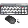 Kexpery Tastiera e Mouse Dual Mode 2,4 GHz Con Supporto Per Telefono, BT Ergonomica Wireless Multi-Dispositivo Ricaricabile Compatibile Per Mac/iOS/Andro