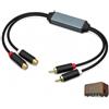 Wxuiqaz Isolatore di rumore RCA, filtro audio RCA con fibbia di massa audio, anti-parassita per ridurre ronzio e interferenze sonore, adattatore RCA per autoradio auto, amplificatore Hi-Fi