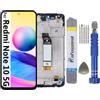 It'Go Display per Xiaomi Redmi Note 10 5G, schermo LCD di ricambio, touch screen, con attrezzi, nero, con cornice, alta qualità