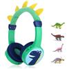 JBUNION Cuffie wireless per bambini, con dinosauro, Bluetooth, con volume di sicurezza 85 dB, cavo AUX cablato da 3,5 mm, cuffie per bambini e ragazzi, per iPad, tablet, casa e viaggio