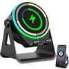 Yirochan Altoparlante a Induzione con Supporto per Telefono, Ricarica Wireless con Altoparlante Bluetooth e Luci d'Atmosfera, Supporto Multifunzionale Compatibile con iPhone Android