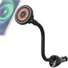 SOAIY Supporto magnetico per cellulare da auto con funzione di ricarica, 15 W, Magsafe, caricatore wireless QC3.0 PD, ricarica rapida, USB, accendisigari, alimentatore di rete con indicatore di