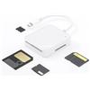 FiTspi Lettore di schede di memoria, 4 in1 USB-C a M2 SD XD SM Card Reader | Lettore di schede USB 3.0 Lettura simultanea di 4 schede, per telefono, adattatore per fotocamera digitale Android Tipo C