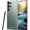 OEVNLZ Smartphone Android J26Ultra senza contratto, display HD+ da 7,3 pollici (90 Hz), 4G LTE, 8 GB di RAM, 256 GB di memoria, doppia SIM - verde