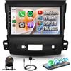 Rimoody Autoradio per Mitsubishi Outlander 2/Peugeot 4007/Citroen C-Crosser Senza Fili Carplay Android Auto You-Tube Vi-Link Bluetooth FM/RDS DSP EQ, 9 Touchscreen Radio USB SWC Telecamera Posteriore