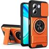 JNERBUYI Supporto Cover per Xiaomi Redmi Note 17 pro max. Orange | Xiaomi Redmi Note 17 pro max Cover, Anello 360 Custodia, Protezione Lente, Supporto Pieghevole, Sottile