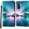PHINIENLAND Cover per Samsung Galaxy A37 / A36 custodia portafoglio Aurora | 3 scomparti carte, 1 tasca banconote, Chiusura magnetica, Supporto, Pelle PU flip cover per Samsung Galaxy A36