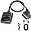Lizoak Convertitore da scart a HDMI 1080p, adattatore da scart a HDMI con cavo HDMI e cavo di alimentazione USB, convertitore AV video audio per monitor HDTV proiettore VHS DVD PS2 PS3 Sky STB