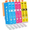 Veson 581 XXL cartucce compatibili con cartucce Canon CLI-581 | Per Canon Pixma TR8550 TR8500 TS6150 TS6350 TS6250 TS6300 TS8251 TS6151 TS9550 TS9551 TS705 TS8350, 2 ciano, 2 magenta