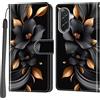 PHINIENLAND Cover per Samsung Galaxy A37 / A36 custodia portafoglio Fiori | 3 scomparti carte, 1 tasca banconote, Chiusura magnetica, Supporto, Pelle PU flip cover per Samsung Galaxy A36